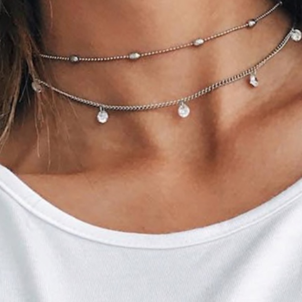 rhinestone decorated chocker